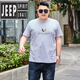 JEEP SPIRIT胖子短袖T恤男大碼純.棉衣服加肥加大寬松體恤夏季男裝上衣打底 鹿角淺灰 6XL 230-250斤