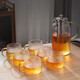 高茗（gaoming）超大容量加厚玻璃茶壺耐熱內(nèi)置過濾網(wǎng)防爆泡茶壺明火家用煮茶套裝 米高壺+圓圓杯【6只】