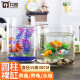 共度（Gong Du）创意桌面鱼缸 生态圆形玻璃金鱼缸乌龟缸迷你小型造景家用水族箱 圆柱裸缸 口径15CM 高度30CM