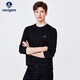 Navigare意大利小帆船長(cháng)袖T恤秋季打底衫圓領(lǐng)套頭上衣1335002021 黑  XL 