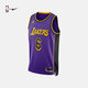 NIKE耐克NBA官方-湖人隊勒布朗詹姆斯男球衣速干籃球服夏季DO9530-505 湖人/詹姆斯速干球衣（紫色） L