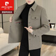 皮爾卡丹（pierre cardin）雙面羊毛絨大衣男士毛呢外套男短款秋冬款休閑翻領(lǐng)呢子夾克 雙面呢H3326卡其色 M