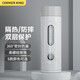 炊大皇（COOKER KING）高硼硅玻璃水杯防燙防滑茶杯茶漏學(xué)生男女士便攜高顏值透明家用 月色灰