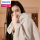 飛利浦（PHILIPS）小云肩Lite加熱披肩發(fā)熱蓋毯保暖午睡毯暖身披毯保暖發(fā)熱斗篷 淺灰色 仿兔毛【1.6*1.3m】
