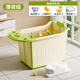 倍億多兒童泡澡桶冬天寶寶洗澡桶可折疊3-6-12歲浴桶家用洗澡盆可坐大號 薄荷綠+加高坐凳+大禮包+感溫卡