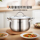 鉑帝斯（BODEUX）湯鍋304不銹鋼加厚家用煮鍋燉鍋煮粥大容量燃氣電磁爐通用 亮銀色 24cm 5.7L