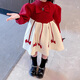 貞喜氣 連衣裙秋冬拜年服女童冬裝女寶寶公主裙新款兒童甜美裙子 【紅色90碼】適合身高80cm