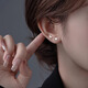 芯奢純999足銀星星月亮小耳釘女養耳洞耳針2025新款潮耳環(huán)雙耳洞耳飾 1對星月耳釘【S999足銀】