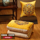 華幔盛庭車(chē)載多功能兩用抱枕被加厚車(chē)用二合一辦公室靠墊靠枕被午休空調被 吉祥 絨布抱枕被 金色 50cm*50cm 【展開(kāi)145*190】可兩用