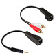 威焱RJ45母轉DC3.5mm公rj45母轉2RCA公帶擴展器加網(wǎng)線(xiàn)延長(cháng)305米音頻線(xiàn)雙蓮花頭音頻線(xiàn)音頻轉接頭 2RCA+DC3.5