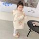 迪士尼（Disney）女童羽絨服中長(cháng)款冬裝新款韓版寶寶兒童加厚洋氣小童防風(fēng)外套 米白色【熊印款】 110 建議身高105-115cm