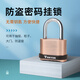 TONYON防盜密碼鎖掛鎖大號(hào)戶外鐵門倉(cāng)庫(kù)車廂柜門鎖家用宿舍柜子密碼鎖頭 短梁新款（拉絲工藝）