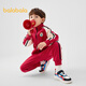 巴拉巴拉童裝兒童套裝男童女童長(cháng)袖春裝2025寶寶撞色針織學(xué)院兩件套拜年服 新年紅60606 120