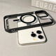 權(quán)速適用蘋果手機(jī)iPhone15新款手機(jī)殼磁吸無線充電iPhone14透明大孔簡(jiǎn)約高級(jí)感硅膠軟殼全包防摔保護(hù)套 黑色【磁吸硬殼/軟邊框】 iPhone14