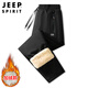 JEEP SPIRIT吉普褲子男羊羔絨加絨保暖休閑褲男士冬季加厚長褲外穿棉褲