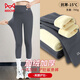 貓人女童打底褲兒童秋冬季加絨加厚鯊魚(yú)褲中大童保暖褲寶寶瑜伽褲子 【加絨加厚  羊羔絨鯊魚(yú)褲】灰色 160（建議身高145cm-155cm）