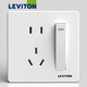 立維騰（LEVITON） 一開(kāi)五孔插座 帶開(kāi)關(guān)面板家用 單開(kāi)雙控帶5孔86型暗裝 一開(kāi)五孔