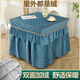 黛安居烤火罩正方形電爐桌布罩套冬季取暖桌電烤爐加厚加絨電暖桌烤火被 典雅藍-雙面絨 80*80*高70cm（送皮罩）