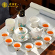 茇舍高端羊脂玉白瓷茶具套裝家用輕奢高檔功夫蓋碗茶杯泡茶壺送禮整套 【如意】蓋碗茶壺六君子 13頭