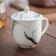 寧不凡（NINGBUFAN）小號茶杯杯子陶瓷帶把防燙水杯咖啡杯牛奶杯個(gè)性創(chuàng  )意白瓷茶具 大號單個(gè)裝（250ml帶蓋子）