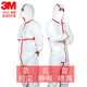 3M 4565防護(hù)服連帽紅色膠條連體工作服防塵防化防液體噴濺安全隔離服 L