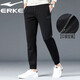 鴻星爾克（ERKE）運動(dòng)褲針織九分休閑男褲紅星棉質(zhì)透氣束口衛褲青少年學(xué)生跑步褲子 黑色常規款 XL 體重135-150斤