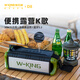 維爾晶（W-King）D8斜挎式便攜低音炮家庭KTV影院戶外登山露營車載藍(lán)牙音箱50W額定功率支持雙麥嗨唱可選配音箱包 綠色標(biāo)配單麥