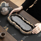 小院遇見(jiàn)禪意心經(jīng)茶托盤小型家用功夫茶具干泡臺(tái)蓄水壺承托盤粗陶 古早燒系列（觀自在干泡盤）