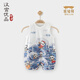 漢宮優(yōu)品嬰兒連體衣夏季中國(guó)風(fēng)寶寶包屁衣夏裝無(wú)袖哈衣背心帥氣中式嬰兒服 八仙過(guò)海 90cm