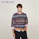 Tommy Hilfiger秋冬男裝羊毛混紡復古費爾島花紋圓領(lǐng)內搭打底衫針織衫毛衣 多色花紋0HD L （推薦：150-165斤）