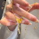 御龍鏡黃金蝴蝶項鏈女 新款足金999流蘇小眾輕奢鎖骨套鏈情人節(jié)送女友 金約6g 克重多退少補(bǔ)