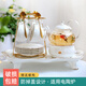 那些時(shí)光歐式茶具陶瓷英式茶壺下午 茶花茶杯茶具套裝耐熱泡茶壺 白玫瑰（4杯碟+壺）含鐵架+金勺(（托盤(pán)簡(jiǎn)裝）)