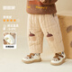 嘟嘟家女童加厚褲子冬季男童休閑褲厚冬裝寶寶長(cháng)褲保暖冬兒童童裝嬰兒 淺卡其 90