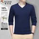 啄木鳥(niǎo)（TUCANO）毛衣針織衫男秋冬季V領(lǐng)商務(wù)休閑舒適男裝上衣打底衫 寶藍 XL
