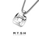 銘揚飾海 925純銀白色立體幾何項鏈男士潮女簡(jiǎn)約百搭吊墜高級感小眾掛飾 純銀吊墜+鋼鏈50cm