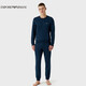 阿瑪尼EMPORIO ARMANI【七夕禮物】EAU男裝純棉圓領(lǐng)長袖睡衣套裝