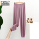 莫代爾睡褲女夏薄款束口燈籠褲懶人居家宅宅褲瑜伽舞蹈寬松大碼防蚊褲女 淺紫色 M 建議80-110斤