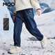 馬騎頓（MQD）【老爹褲】MQD冬季男大童學(xué)院風(fēng)潮酷穿搭寬松牛仔褲 原牛仔色 150