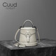 Cuud高級感包包女斜挎真皮手提包小眾設計鱷魚(yú)紋水桶包生日禮物送女友 素雅白【送禮品袋】