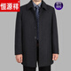 恒源祥爸爸外套春秋款翻領(lǐng)加厚男士大碼夾克中老年人中長(cháng)款羊毛呢大衣男 深灰色【春秋款】 2XL 185【160-175斤】
