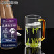 明尊（LIGHTKING）手工吹制創(chuàng  )意月牙過(guò)濾杯玻璃茶杯茶水分離綠茶杯帶把辦公茶杯單人 CP'42A（380ml）