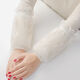 韓版蕾絲雙層刺繡袖套女士短款秋冬家用辦公學(xué)習防污護袖蕾絲袖套 一雙裝/ 米白色