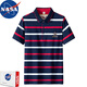 NASA URBAN夏天POLO男生條紋t恤翻領(lǐng)短袖男士夏季休閑半袖衣服男裝短袖T恤男 8011紅色 M (90-115斤)