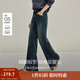 茵曼（INMAN）2025秋冬女裝新款 復(fù)古磨白闊腿牛仔褲休閑顯瘦高腰寬松長褲 牛仔藍(lán) 29