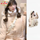 DXOT2025甜美風粉色牛角扣棉服女秋冬季小個子設計感寬松加厚連帽棉衣 棉服 M 建議91-105斤