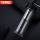 膳魔師（THERMOS）雙層玻璃400ml男女水杯茶杯水紋行者帶茶漏杯TCGB-400-D-BK 黑色