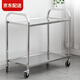 會(huì )汕 不銹鋼餐車(chē)雙層二層酒水車(chē)餐車(chē)服務(wù)車(chē)廚房推車(chē)置物架酒樓送餐車(chē) 304二層小號 75cm*40cm*83.5cm