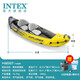 INTEX 2人皮劃艇釣魚(yú)船充氣船橡皮艇戶(hù)外水上沖鋒舟加厚耐磨皮筏艇小船 68307船+USB泵+修補片