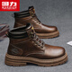 回力(Warrior)工裝男靴百搭鞋子男款休閑馬丁靴男1766-1 棕色 42