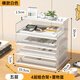 賓納A4桌面文件架金屬資料架文件框多層文件收納架辦公室桌文件夾收納盒書(shū)架書(shū)立檔案文具用品大全置物 A4五層（橫白帶側網(wǎng)四層組合架+置物籃）
